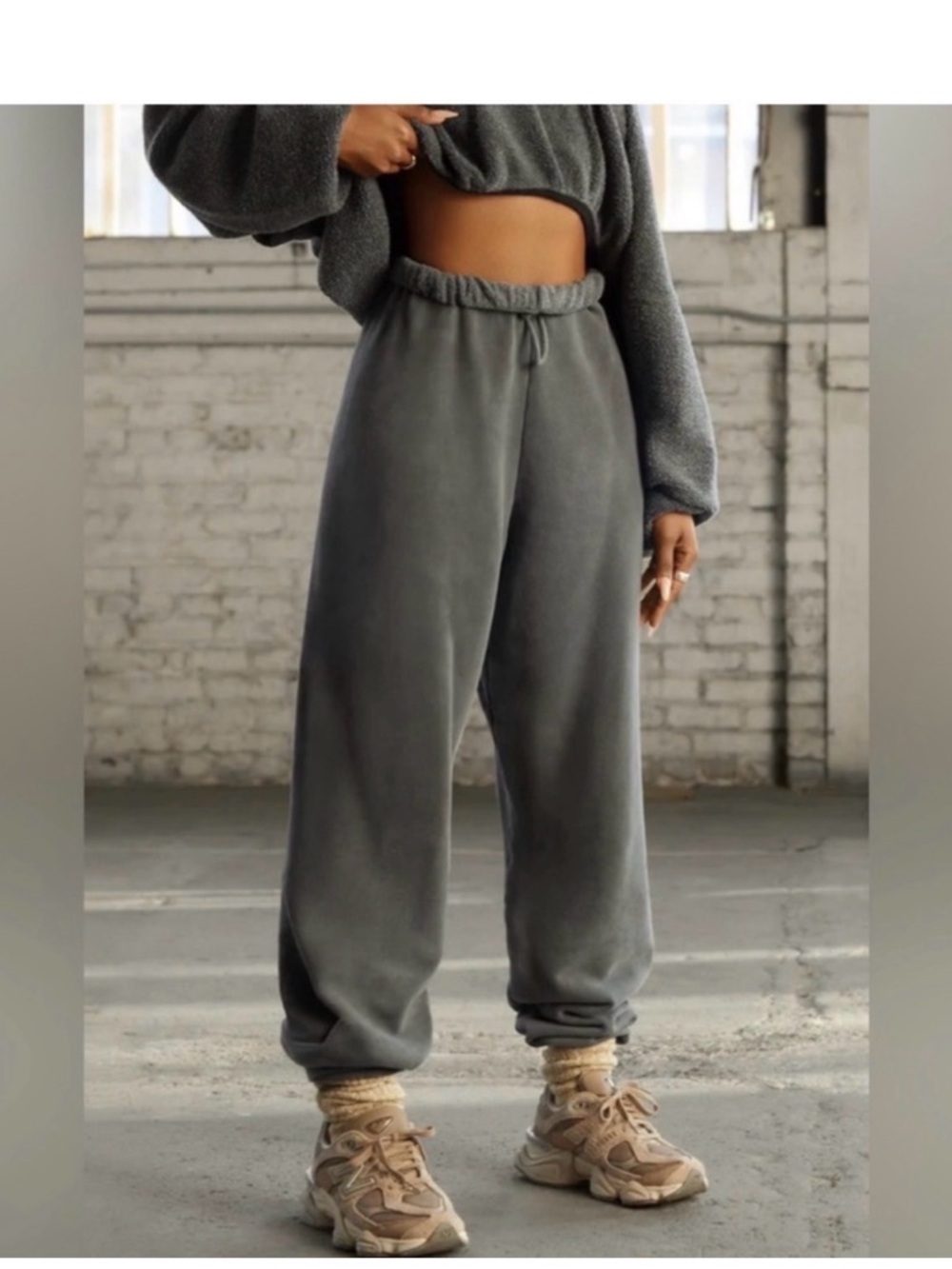 58. NWT Joah Brown Gray Fleece Joggers